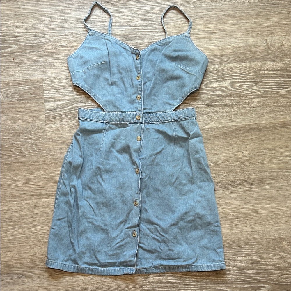 Topshop Jean Dress with Cutouts